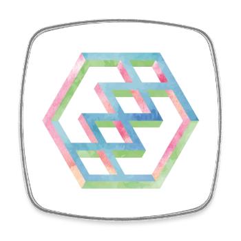 Abstract Colorful Hexagon Pattern - Square fridge magnet - white - Front