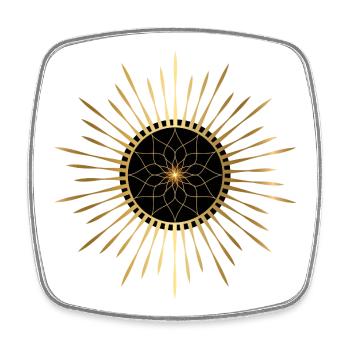 Strahlendes Mandala - Viereckiger Kühlschrankmagnet - Weiß - Vorne