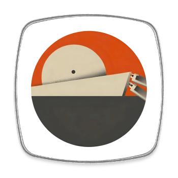 Abendrot Mit Geometrischem Minimalismus - Viereckiger Kühlschrankmagnet - Weiß - Vorne