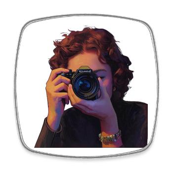 Photography Realistic Portrait Designs - Square fridge magnet - white - Front