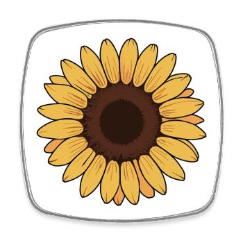 Sunflower illustration vector - Square fridge magnet - white - Front