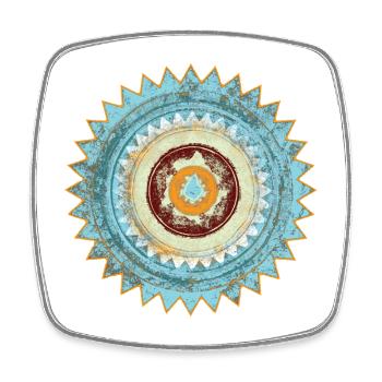 Conception abstraite du mandala zen - Magnet carré - blanc - Devant