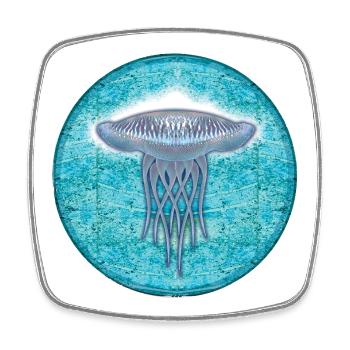 Unterwasser-Jellyfish Illustration - Viereckiger Kühlschrankmagnet - Weiß - Vorne