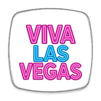 Enseigne au néon Viva Las Vegas - Magnet carré - blanc - Devant