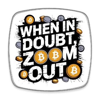Conception de motivation pour les cryptomonnaies, Zoom arrière - Magnet carré - blanc - Devant