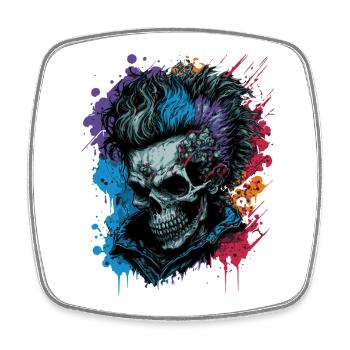 Rainbow Zombie Punk - Square fridge magnet - white - Front