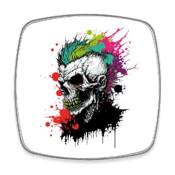 Regenbogen Zombie Punk - Viereckiger Kühlschrankmagnet - Weiß - Vorne