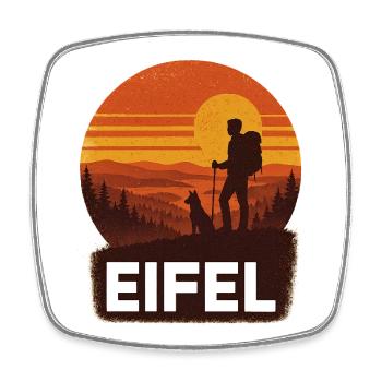 T-shirt Eifel Wanderlust Nature Montagnes Aventure en plein air - Magnet carré - blanc - Devant