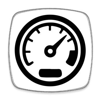 Tacho Kmh Speed Icon - Viereckiger Kühlschrankmagnet - Weiß - Vorne