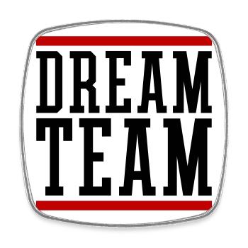 Dream Team - Square fridge magnet - white - Front