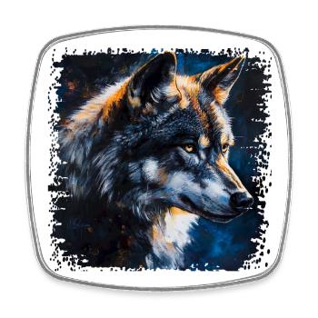 Lupus Portrait in Impressionist Style - Viereckiger Kühlschrankmagnet - Weiß - Vorne