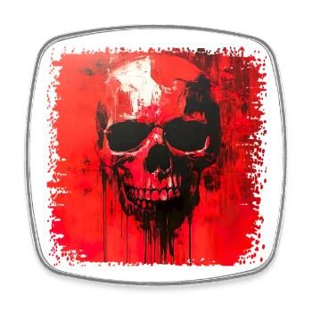 Dark Skull Art Print - Square fridge magnet - white - Front