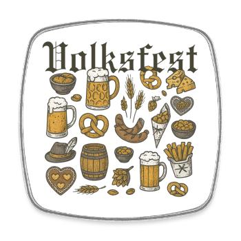 Volksfest – Bayerische Spezialitäten - Viereckiger Kühlschrankmagnet - Weiß - Vorne