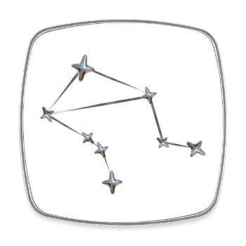 Libra Sternbild – Metallic Zodiac - Viereckiger Kühlschrankmagnet - Weiß - Vorne