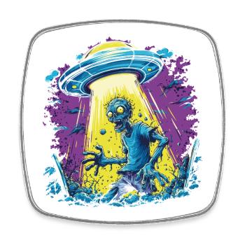 UFO Zombie - Viereckiger Kühlschrankmagnet - Weiß - Vorne