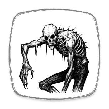 Albtraum Spooky Skelett Maskerade - Viereckiger Kühlschrankmagnet - Weiß - Vorne