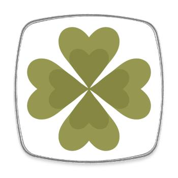 Four-Leaf Clover Pattern Design - Square fridge magnet - white - Front