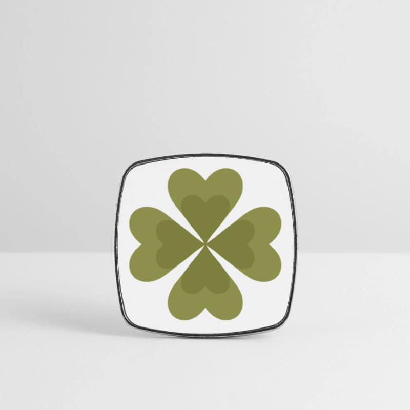 Four-Leaf Clover Pattern Design Square fridge magnet