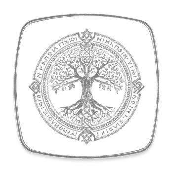 Baum des Lebens Symbol Runen Wikinger - Viereckiger Kühlschrankmagnet - Weiß - Vorne