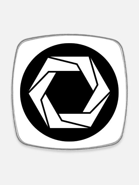 Geometric Aperture Symbol - Square fridge magnet - white