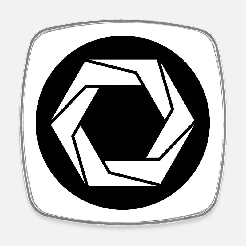 Geometric Aperture Symbol - Square fridge magnet - white