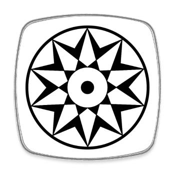 Himmlisches Dekagramm Mandala - Viereckiger Kühlschrankmagnet - Weiß - Vorne