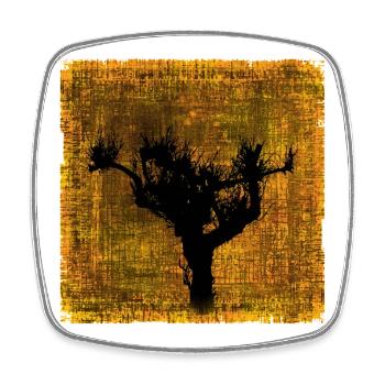 Vogelbaum Silhouette im Herbstfarben-Design - Viereckiger Kühlschrankmagnet - Weiß - Vorne