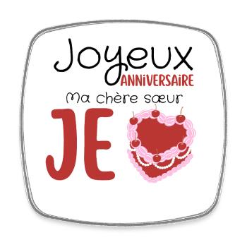 Happy birthday - Square fridge magnet - white - Front