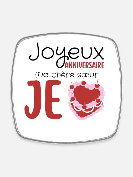 Joyeux anniversaire  - Magnet carré - blanc