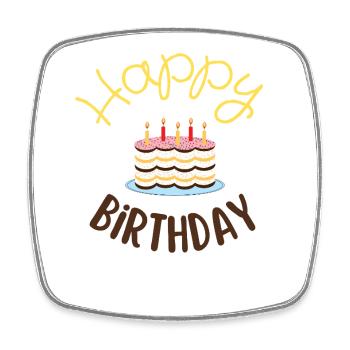 Happy birthday  - Magnet carré - blanc - Devant