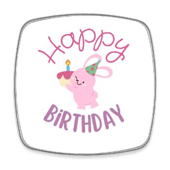 Happy birthday  - Magnet carré - blanc - Devant