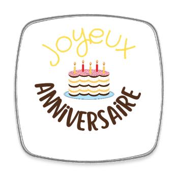 Joyeux anniversaire  - Magnet carré - blanc - Devant