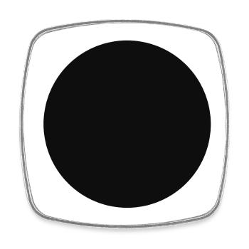 Motif abstrait de géométrie noire - Magnet carré - blanc - Devant