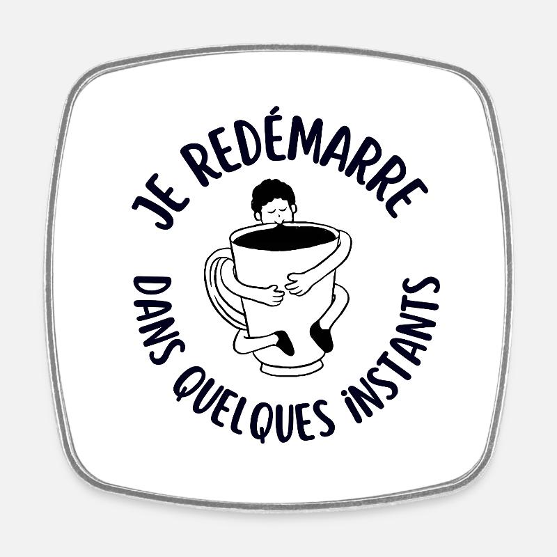 Coffee addict - Square fridge magnet - white