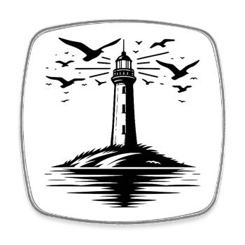 Leuchtturm Tattoo Küstenlicht für Küstenwächter - Viereckiger Kühlschrankmagnet - Weiß - Vorne