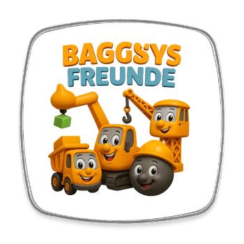 Baggys Construction Equipment Design pour enfants - Magnet carré - blanc - Devant