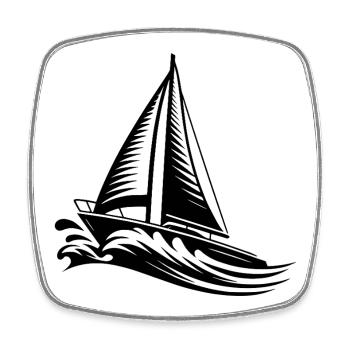 L’art de la voile pour tous les amoureux de la mer - Magnet carré - blanc - Devant