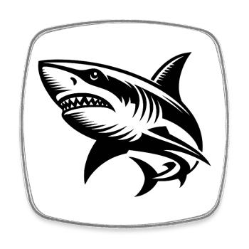 Großer Hochsee Hai Tattoo Taucher Design - Viereckiger Kühlschrankmagnet - Weiß - Vorne