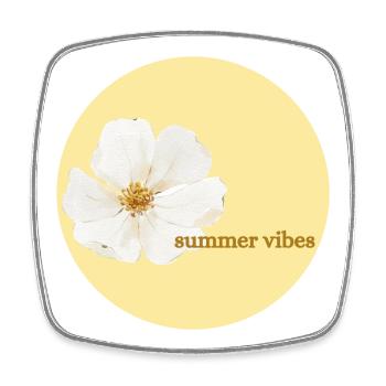 Sommer Vibes Blüten Design - Viereckiger Kühlschrankmagnet - Weiß - Vorne
