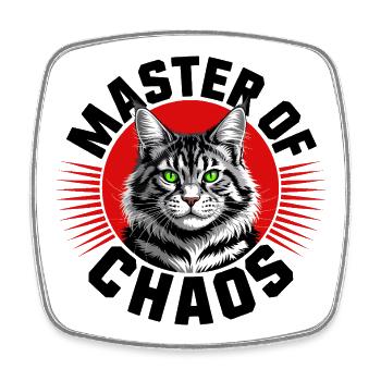 Meister der Chaoskatze - Viereckiger Kühlschrankmagnet - Weiß - Vorne