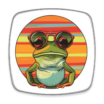 Lunettes de soleil décontractées en forme de grenouille - Magnet carré - blanc - Devant