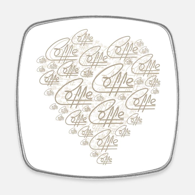 Love of Coffee V1 - Square fridge magnet - white