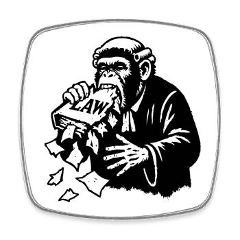 Motif humoristique de singe avec inscription légale - Magnet carré - blanc - Devant