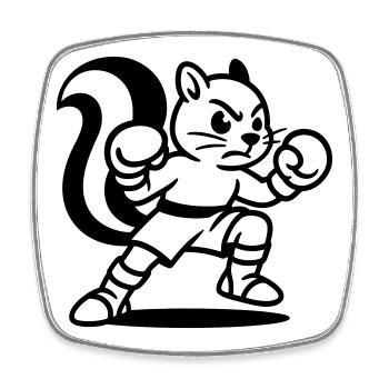 Boxer Squirrel - Square fridge magnet - white - Front