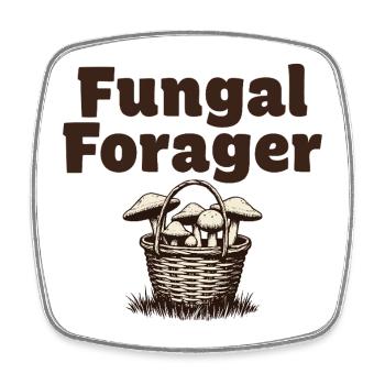 Fungal Forager - Pilzsammler Korb - Viereckiger Kühlschrankmagnet - Weiß - Vorne
