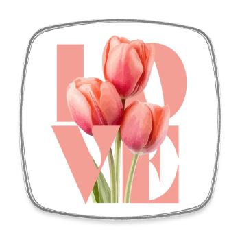 Elegant Tulip Floral Design for Apparel - Square fridge magnet - white - Front
