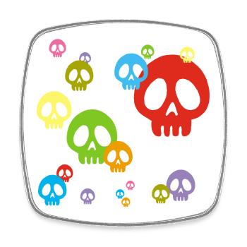 Crânes manga multicolores - Magnet carré - blanc - Devant