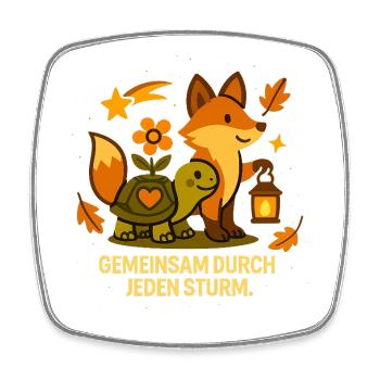 Gemeinsam_dur_jeden_Strum - Viereckiger Kühlschrankmagnet - Weiß - Vorne