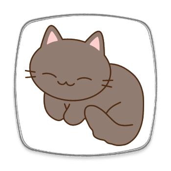 Cute Smiling Cat Illustration - Square fridge magnet - white - Front