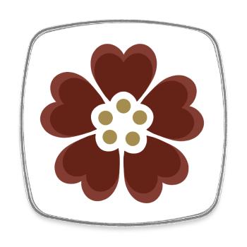 Élégant motif floral de fleur de cerisier - Magnet carré - blanc - Devant